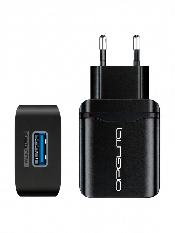 Зарядка для телефона, зарядное устройство с USB 20W адаптер QC 3.0 Орбита OT-APU30 Черный